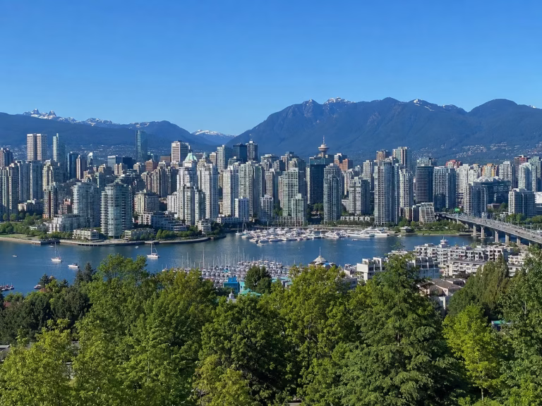 Vancouver Canada — Skyline and Mountain Harbor View
